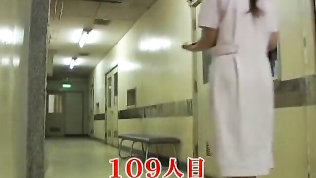 Innocent Japanese nurse gets sharked by a man in a movie