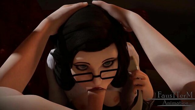 Elizabeth de Bioshock recebe porra na boca de um estranho - Filme Porno.