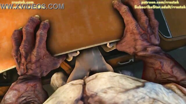 Rachel destruída por Monstro com Pau Grande - 3D Animation do MUDMANBOOTS no Xvideos