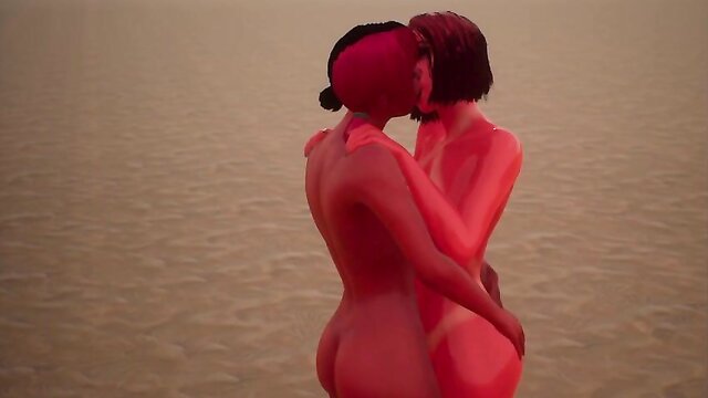 3D animated hentai of two demonic girls fucking each other
