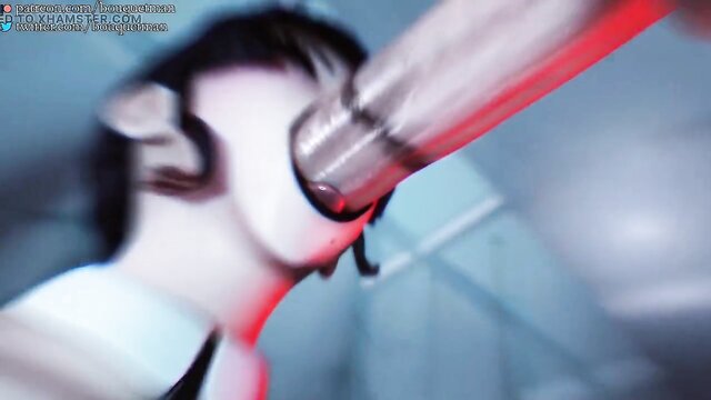 Goth girl Nyotengu indulges in oral and vaginal sex in animated video