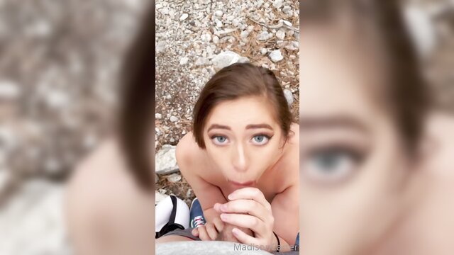 Hiking babe gets her tits covered in cum in POV homemade video