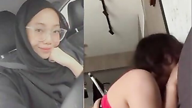Tudung-clad Malay girl enjoys masturbation and fucking