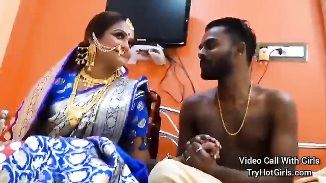 Hot bhabhi\'s creampie surprise for newly married couple